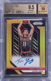 2018-19 Panini Prizm “Rookie Signatures” Prizms Gold #5 Trae Young Signed Rookie Card (#06/10) - BGS GEM MINT 9.5/BGS 10